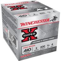 Winchester Ammo Super X High Brass 410 Gauge 3" 3/4 oz 4 Shot 25 Bx/ 10 Cs - X413H4 Winchester Ammo Super X High Brass 410 Gauge 3" 3/4 oz 4 Shot 25 Bx/ 10 Cs - X413H4