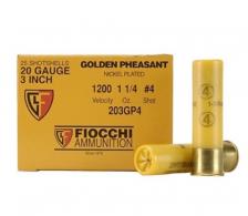 Fiocchi Golden Pheasant 20 GA 3" 1 1/4 oz 4 Round 25 Bx/ 10 Cs