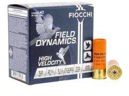 Fiocchi High Velocity Lead Shot 12 Gauge Ammo 1 1/4 oz # 7.5  25 Round Box