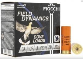 Fiocchi Game & Target 12 Gauge Ammo 1oz #7.5 Shot 1250fps 25 Round Box - 12GT75 Fiocchi Game & Target 12 Gauge Ammo 1oz #7.5 Shot 1250fps 25 Round Box - 12GT75