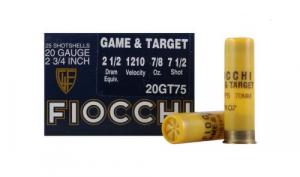 Fiocchi Lead Dove & Quail Shotshells 20ga 2-3/4 in 7/8 oz #7.5 1210 fps 25/ct - 20GT75 Fiocchi Lead Dove & Quail Shotshells 20ga 2-3/4 in 7/8 oz #7.5 1210 fps 25/ct - 20GT75
