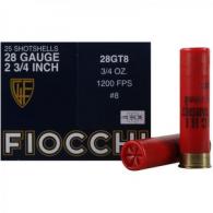 Fiocchi Game & Target 28 Gauge 2.75" 3/4 oz 8 Round 25 Bx/ 10 Cs - 28GT8 Fiocchi Game & Target 28 Gauge 2.75" 3/4 oz 8 Round 25 Bx/ 10 Cs - 28GT8