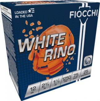Fiocchi Exacta Target White Rino 12 Gauge 2.75" 1 1/8 oz 7.5 Shot 25 Bx/ 10 Cs