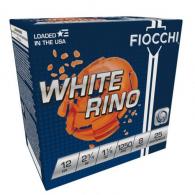 Fiocchi White Rino 12ga Shotshells 2.75" 1-1/8OZ 8 Shot, 1250fps, 25rd Box - 12WRNO8