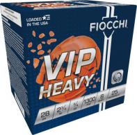 Fiocchi VIP Heavy 28ga Shotshells 2.75" 3/4 oz 8 Shot, 1300 fps, 25rd Box - 28VIPH8