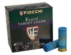 Fiocchi Exacta Interceptor Spreader 12 Gauge 2.75" 1 oz 8 Shot 25 Bx/ 10 Cs