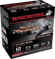 Winchester Super Pheasant HV High Brass Lead Shot 12 Gauge Ammo 25 Round Box - X12PHV6