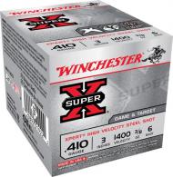 Winchester Super X Xpert High Velocity 410 Gauge Ammo 3" 3/8 oz #6 Shot 25rd box - WE413GT6 Winchester Super X Xpert High Velocity 410 Gauge Ammo 3" 3/8 oz #6 Shot 25rd box - WE413GT6
