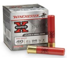 Winchester Super X High Brass 410 Gauge Ammo 2.50" 1/2oz #4 Shot 25rd box - X414 Winchester Super X High Brass 410 Gauge Ammo 2.50" 1/2oz #4 Shot 25rd box - X414