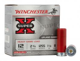 Winchester Super X Heavy Game Load 12 Gauge Ammo 2.75" 1 1/8 oz #8 Shot 25rd box - XU12H8 Winchester Super X Heavy Game Load 12 Gauge Ammo 2.75" 1 1/8 oz #8 Shot 25rd box - XU12H8
