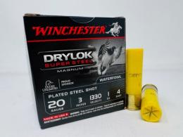 Winchester Ammo Drylock Super Steel Magnum 20 Gauge 3" 1 oz 4 Shot 25 Bx/ 10 Cs - XSM2034