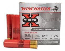 Winchester Super X High Brass Lead Shot 28 Gauge Ammo 2.75" 7.5 Shot 25 Round Box - X28H7 Winchester Super X High Brass Lead Shot 28 Gauge Ammo 2.75" 7.5 Shot 25 Round Box - X28H7
