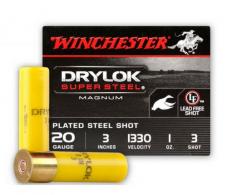 Main product image for Winchester Ammo Drylock Super Steel Magnum 20 Gauge 3" 1 oz 3 Shot 25 Bx/ 10 Cs