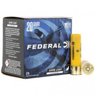 Federal Game Shok Hi Brass Load 20 ga. 3 in. 1 1/4 oz. 6 Shot 25 rd. 6 Shot 25 Bx/ 10 Cs - P2586