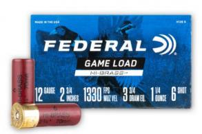 Main product image for Federal Game-Shok Upland Hi-Brass 12 GA 2.75" 1 1/4 oz 6 Round 25 Bx/ 10 Cs