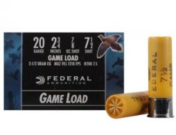 Federal Game-Shok Game Loads 20 Gauge 2.75" 7/8 oz #7.5 25rd box - H20075 Federal Game-Shok Game Loads 20 Gauge 2.75" 7/8 oz #7.5 25rd box - H20075