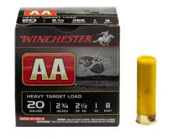 Winchester AA Heavy 20 Gauge Ammo 2.75" 1 oz #8 Shot 25rd box - AAH208 Winchester AA Heavy 20 Gauge Ammo 2.75" 1 oz #8 Shot 25rd box - AAH208