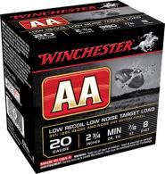 Winchester Ammo AA Low Recoil 20 Gauge 2.75" 7/8 oz 8 Shot 25 Bx/ 10 Cs - AA20FL8 Winchester Ammo AA Low Recoil 20 Gauge 2.75" 7/8 oz 8 Shot 25 Bx/ 10 Cs - AA20FL8