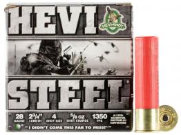 HEVI-Shot Hevi-Steel 28 Gauge 2.75" 5/8 oz 4 Shot 25 Bx/ 10 Cs - HS62804 HEVI-Shot Hevi-Steel 28 Gauge 2.75" 5/8 oz 4 Shot 25 Bx/ 10 Cs - HS62804