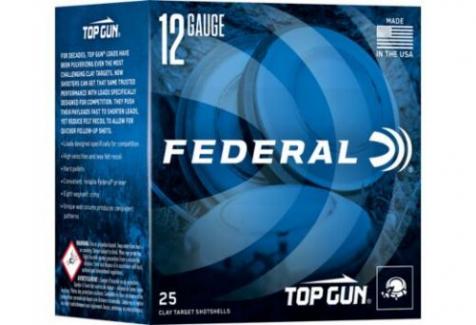 Federal Top Gun Sporting 12 ga Ammo 2-3/4"  1250 FPS 1 oz # 8 Shot 25rd box