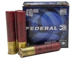 Federal Top Gun Sporting 410 Gauge Ammo 2.5" 1/2 oz #8 Shot 25rd box - TGS412148 Federal Top Gun Sporting 410 Gauge Ammo 2.5" 1/2 oz #8 Shot 25rd box - TGS412148