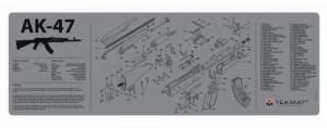 TekMat Original Cleaning Mat AK-47 Parts Diagram 12" x 36" Gray - TEKR36AK47GY