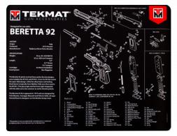 TekMat TEKR20BER92 Beretta 92 Ultra Cleaning Mat Black/White Rubber 20" Long Beretta 92 Parts Diagram - 1028