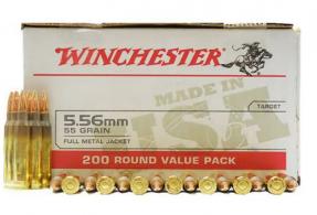 Winchester Full Metal Jacket 5.56x45mm NATO Ammo 200 Round Box - WM193200 Winchester Full Metal Jacket 5.56x45mm NATO Ammo 200 Round Box - WM193200