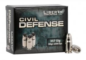 Liberty Civil Defense Hollow Point 357 Sig Ammo 50 gr 20 Round Box - LACD357SIG053 Liberty Civil Defense Hollow Point 357 Sig Ammo 50 gr 20 Round Box - LACD357SIG053