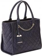 Bulldog Tote Style Purse Quilted Navy Nylon Shoulder Most Small Pistols & Revolvers Ambidextrous Hand