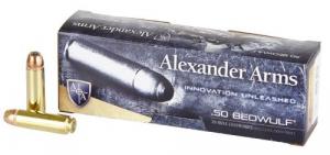 Alexander Arms Rifle Ammo 50 Beowulf 350 gr Hornady XTP Hollow Point 20 Bx/ 10 Cs