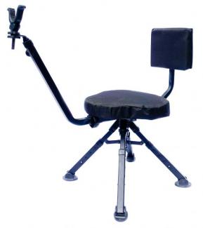 BenchMaster Ground Hunting Shooting Chair 4 Leg Rotating Steel Black