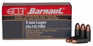 Barnaul 9mm 115 gr Full Metal Jacket  50rd box - BRN9MMFMJ115