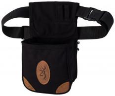 Browning Lona Shell Pouch Black Canvas Body w/Tan Leather Accents Adjustable - 121388992