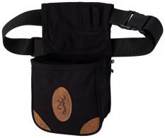 Browning Lona Shell Pouch Black Canvas Body w/Tan Leather Accents Adjustable - 121388992 Browning Lona Shell Pouch Black Canvas Body w/Tan Leather Accents Adjustable - 121388992