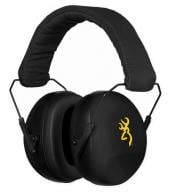 Browning Buckmark II Hearing Protector Plastic 26 dB Over the Head Black Ear Cups w/Black Band & Yellow Buckmark Logo