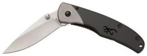 Browning Mountain Ti2 Medium 2.75" 7Cr17MoV Stainless Steel Drop Point Stainless Steel Black/Gray Handle Folder - 3220321