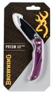 Browning Prism II 2.40" 7Cr17MoV Stainless Steel Drop Point Aluminum Plum Handle Folder - 3220343