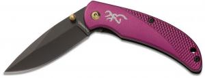 Browning Prism II 2.40" 7Cr17MoV Stainless Steel Drop Point Aluminum Plum Handle Folder - 3220343