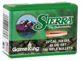 Sierra 9362 GameKing .224 62 gr Spitzer Boat-Tail (SBT) 100 Per Box - 9362 Sierra 9362 GameKing .224 62 gr Spitzer Boat-Tail (SBT) 100 Per Box - 9362