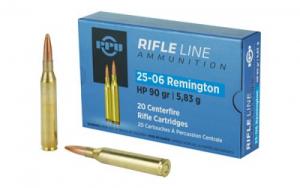 PPU Standard Rifle 25-06 Rem 90 gr Hollow Point 20 Bx/ 10 Cs