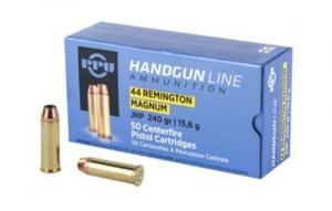 PPU Handgun 44 Rem Mag 240 gr Jacketed Hollow Point 50 Bx/ 10 Cs - PPH44MH