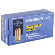 PPU Handgun Ammunition .44 Mag 240 gr HP 1541 fps 50/ct - PPH44MH