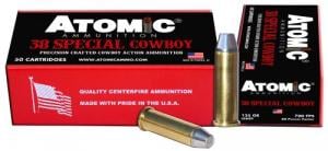 Atomic Cowboy Action 38 Special 125 gr Lead Round Nose Flat Point (LRNFP) 50 Bx/ 10 Cs