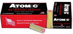 Main product image for Atomic Match 38 Special 148 gr Hollow Base Wadcutter 50 Bx/ 10 Cs