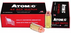 Main product image for Atomic Match 45 ACP 185 gr Semi Wadcutter (SWC) 50 Bx/ 10 Cs