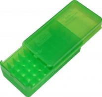 MTM P50SS4516 Side-Slide Ammo Box Pistol Multi-Caliber Handgun Clear Green Plastic 50rd - P50SS-45-16 MTM P50SS4516 Side-Slide Ammo Box Pistol Multi-Caliber Handgun Clear Green Plastic 50rd - P50SS-45-16