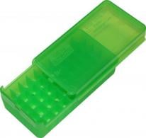 MTM P50SS4516 Side-Slide Ammo Box Pistol Multi-Caliber Handgun Clear Green Plastic 50rd - P50SS-45-16