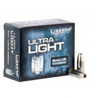 Liberty Ultra-Light Hollow Point 9mm +P Ammo 50 gr 20 Round Box - LAUL9052 Liberty Ultra-Light Hollow Point 9mm +P Ammo 50 gr 20 Round Box - LAUL9052