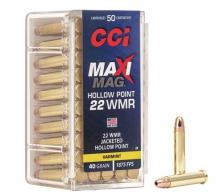 Main product image for CCI Maxi-Mag 22 Mag 40 gr Jacketed Hollow Point (JHP) 125rd box